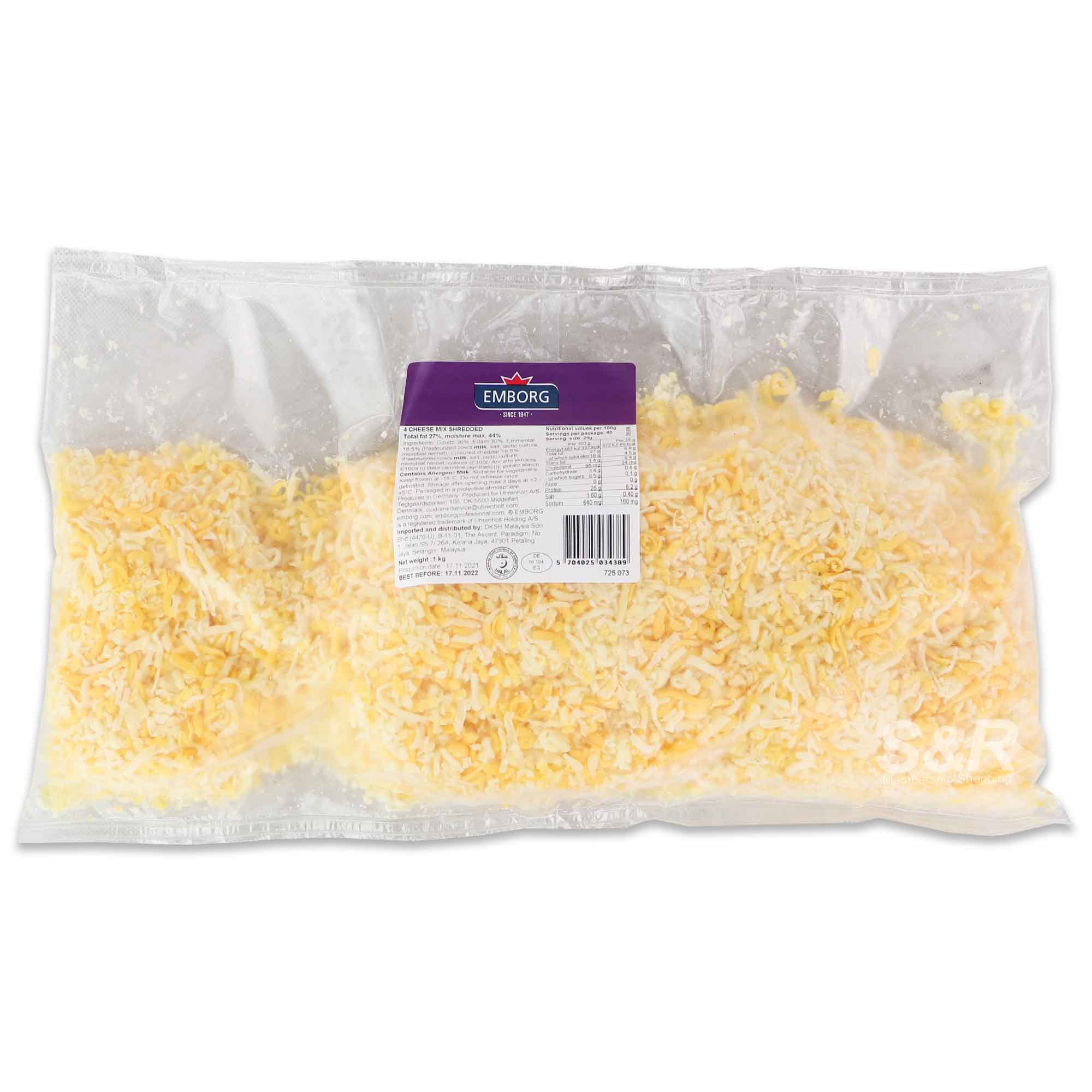 Emborg 4 Cheese Mix Shredded 1kg